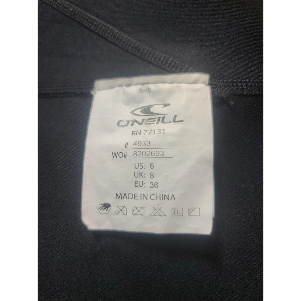 O'Neill Bahia 1mm Wetsuit Jacket Black Full Zip Long Sleeve Kids Size 6 4933